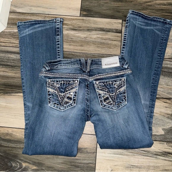 Vigoss Denim - Vigoss Women's Boot Cut Jeans in Classic Blue size 3/4 length 33